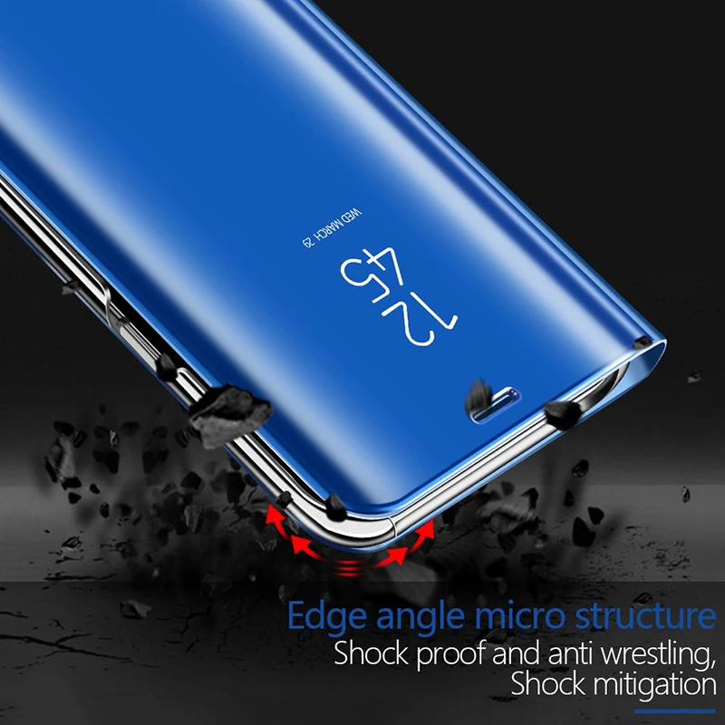 Espejo Flip Case Para Xiaomi Redmi Nota 9 Pro Max de Lujo Vista despejada de la PU Cubierta de Cuero Redmi Nota 9S Vista Inteligente Caso Redmi Note9 5