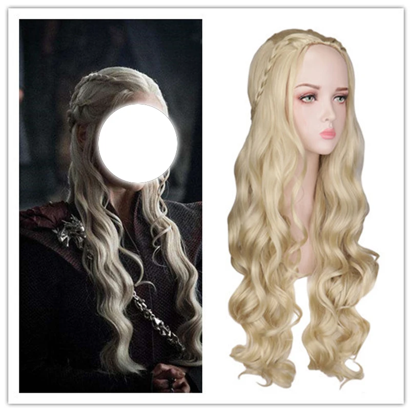 Juego de Espina Mares Daenerys Targaryen Traje de Cosplay de la Hembra Adulta de la Madre de Dragones de Halloween Vestido de Traje para la Fiesta de la Peluca 5