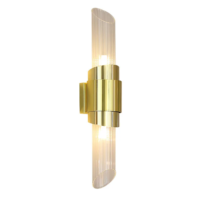 Moderna de Cristal de Oro de Metal LED Lámpara de Pared de la sala del Pasillo de las Escaleras de luz de Pared de 2 G9 Bombilla LED cuarto de Baño Aplique de Pared de 90-260V Loft Deco 5