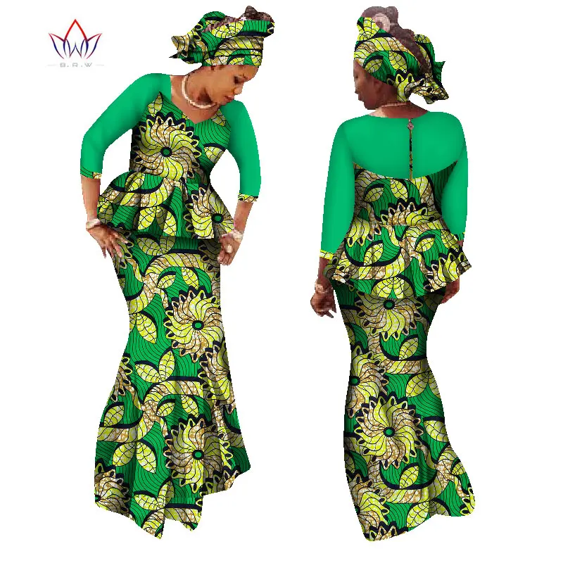 África Conjunto de Falda para las Mujeres Dashiki Top y Falda de África ropa Bazin Más el Tamaño de la Tradicional Africana Ropa WY1325 5