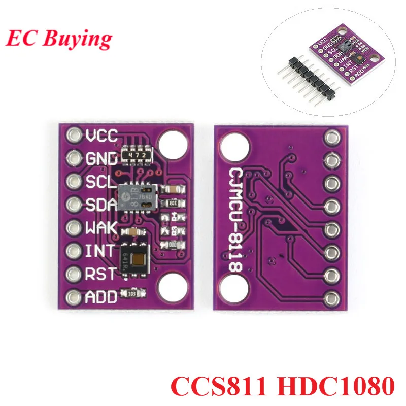 HDC1080 CCS811 Monóxido de Carbono CO2, Voc de la Calidad del Aire Numérico de la Temperatura del Gas Sensor de Humedad del Módulo de Electrónica DIY Para Arduino 5