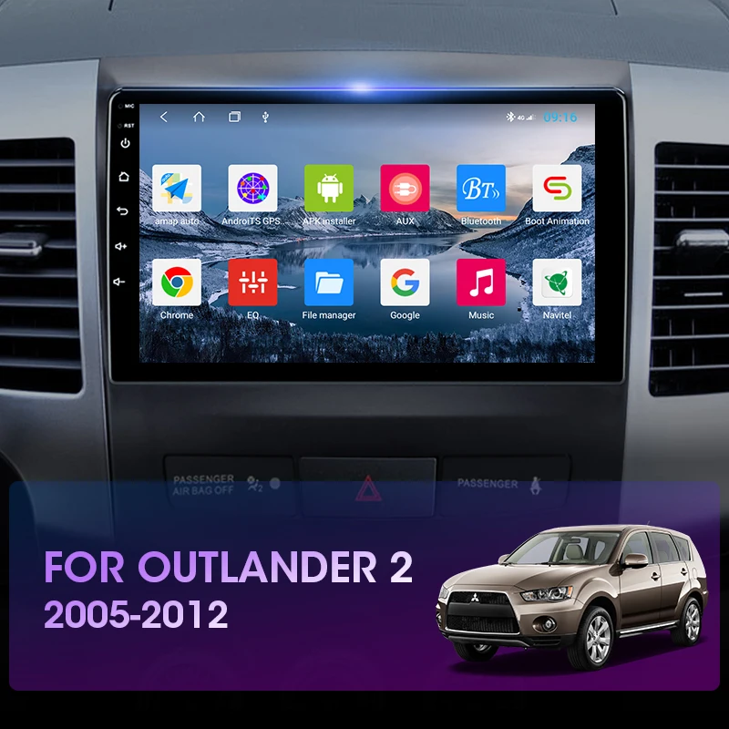 Jansite Android 10 de la Radio del Coche para Mitsubishi Outlander Xl 2 CW0W 2005-2012 Multimedia Reproductor de Vídeo 2din GPS DVD equipos de sonido de la Unidad principal 5