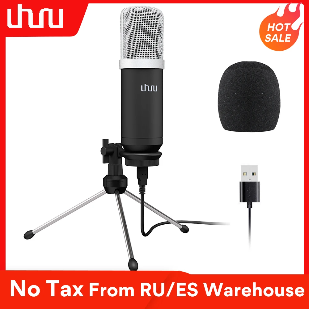 UHURU UM960 Micrófono USB de 192kHz/24bit Profesional Podcast Microfono de Condensador de Micrófono Con base de Trípode para el Equipo de Youtube 5