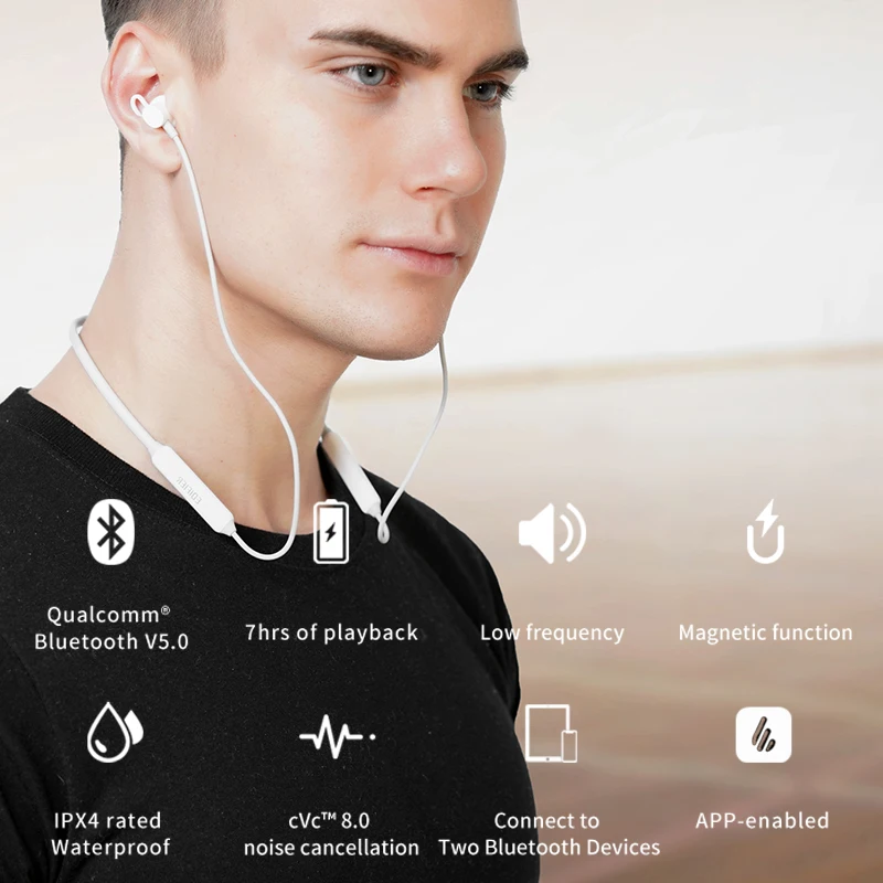 EDIFIER W200BT(SE) auriculares inalámbricos Bluetooth 5.0 IPX4 nominal Impermeable 7horas de reproducción Magnética de la función bluetooth de los auriculares 5