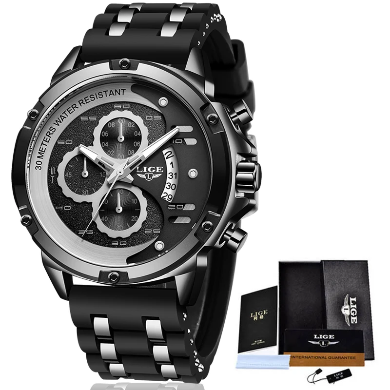 2020 Warterproof Reloj de Silicona de Deportes del Mens Relojes LIGE parte Superior de la Marca de Lujo del Reloj Masculino de Negocios Reloj de Cuarzo de los Hombres Relogio Masculino 5