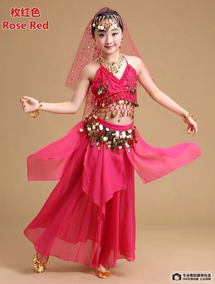 El Rendimiento De Las Niñas De Danza Del Vientre Traje Conjunto De Los Niños De La India La Danza Niño Bailarina De Bellydance Dancewear Chica Egipto Trajes De Baile 5