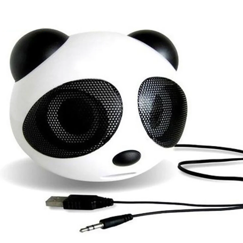 Mini Portátil de Panda Altavoces de Viaje con 3.5 mm de Audio USB, Enchufe, equipo de alta fidelidad de Sonido, Altavoces Multimedia para Ordenador Portátil 5