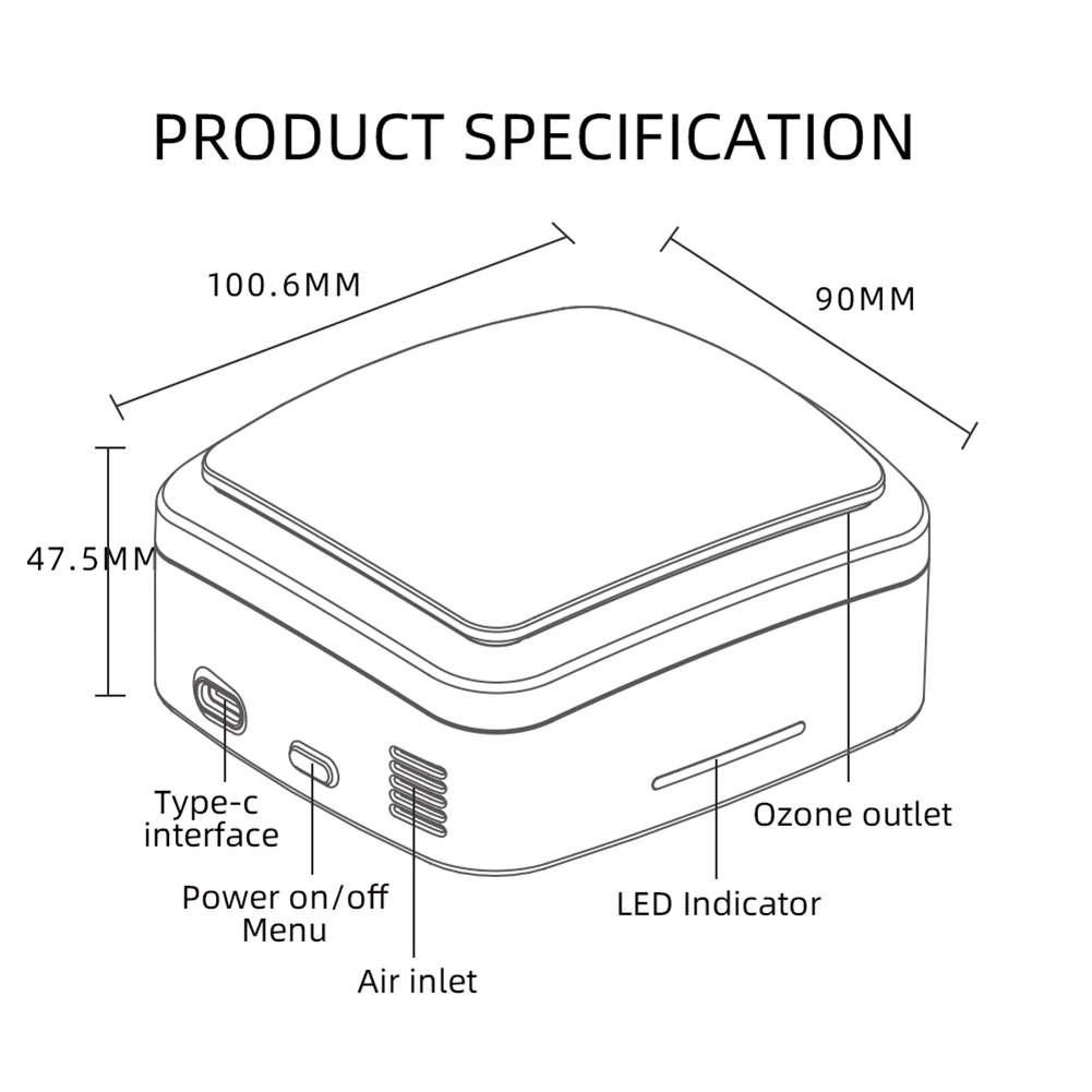 Mini Portátil Generador de Ozono Purificador de Aire USB Recargable Desodorante Esterilizador para el Hogar Coche Formaldehy Amoniaco Benceno 5