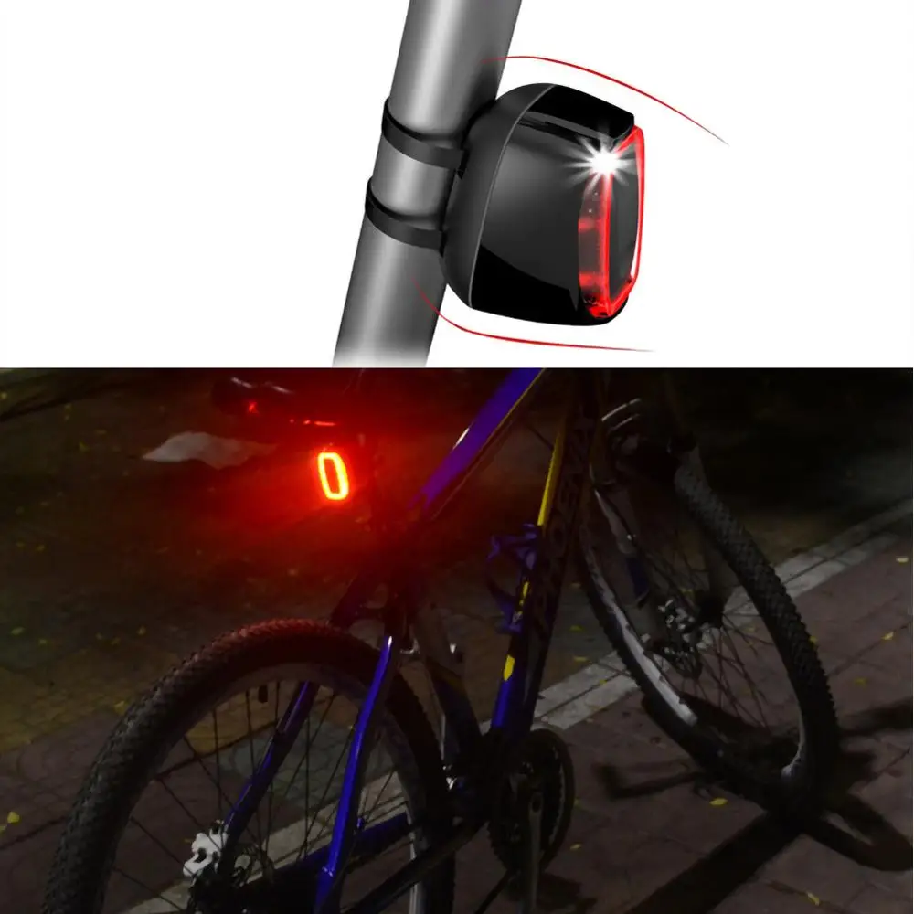 Bicicleta luz trasera de Freno de Inducción Inteligente de la Luz de Freno USB Recargable de la Luz trasera LED luz de Advertencia de accesorios de moto 5