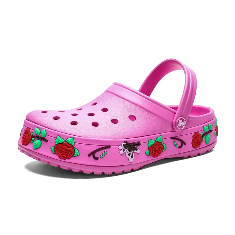 Apanzu sandalias para Mujer Zapatos de verano de las señoras de Sandalen Zapatillas Sandalet hombre Sandali Croc playa zuecos para las mujeres de la plataforma de rosa 5