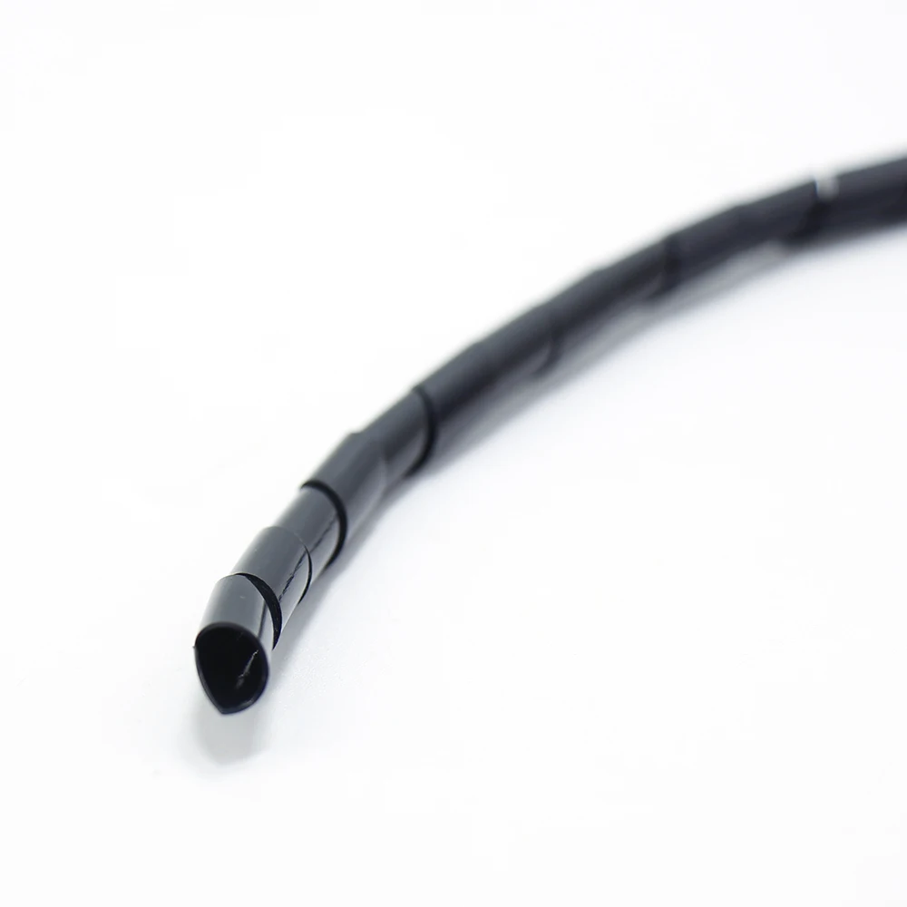 6mm de Cable aislante de tubo en espiral en blanco y Negro subproceso de gestión de Cable del dispositivo de manga arnés de cables de la manguera de liquidación de la tubería 5