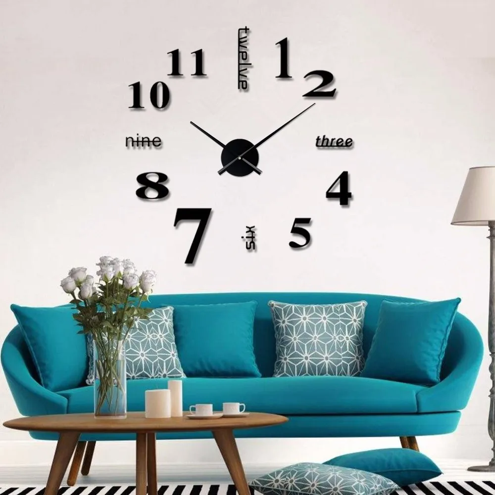 2019 Nuevo Reloj De Pared Reloj De Cuarzo Horloge Diseño Moderno De Gran Decorativos Relojes De Europa Acrílico Pegatinas Sala De Estar Saat 5