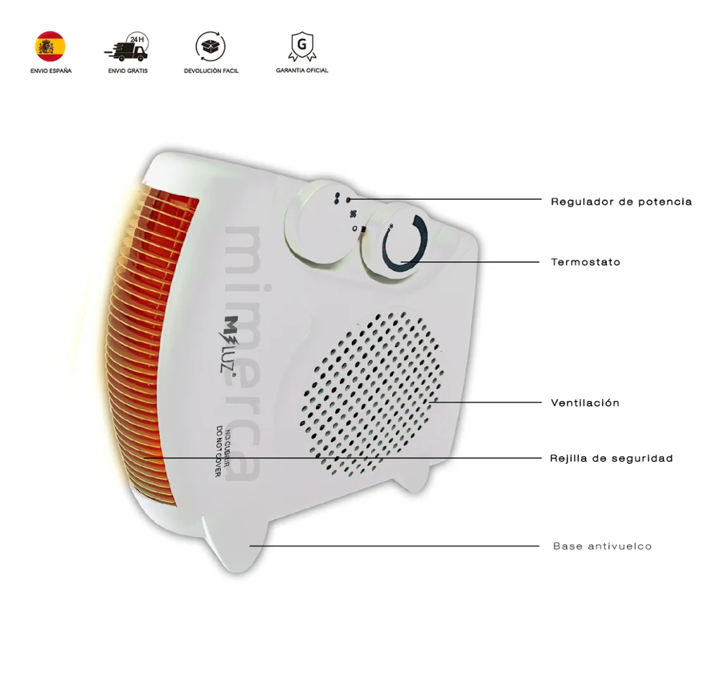 Calentador eléctrico calentador eléctrico de thermofan calentador eléctrico calentador portátil de aire del ventilador de la estufa 5