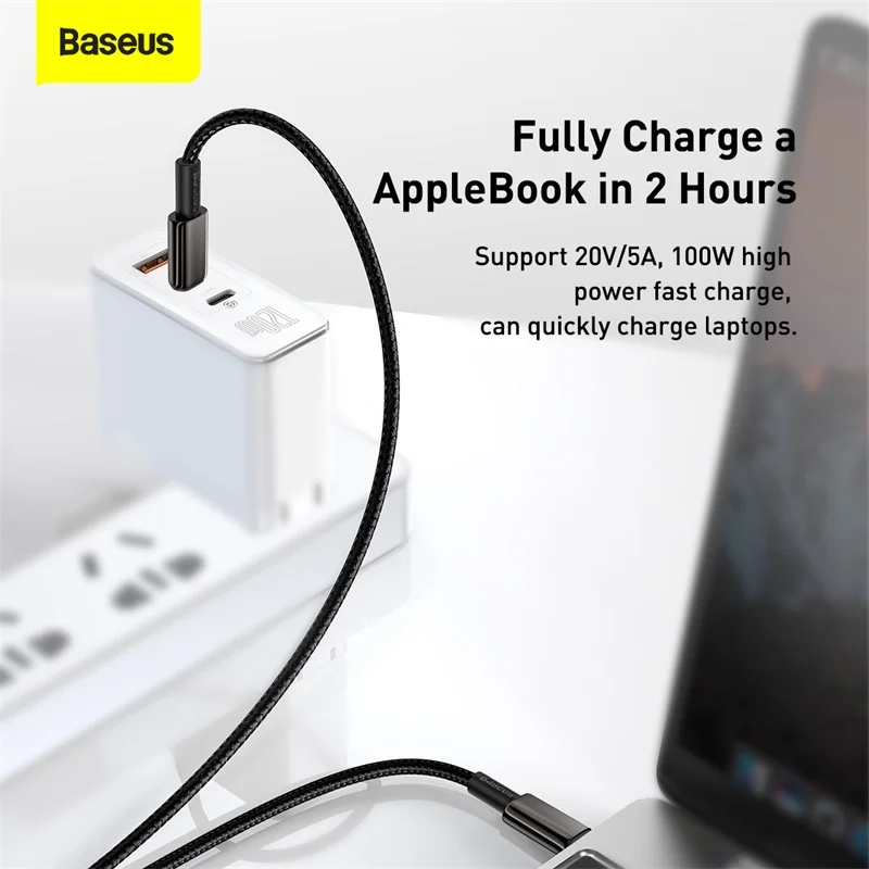 Baseus USB Tipo C Tipo C Cable de Huawei, Xiaomi Redmi 100W de Carga Rápida de Datos Cable de Cargador USB Cable de C Para iPad MacBook Pro 5