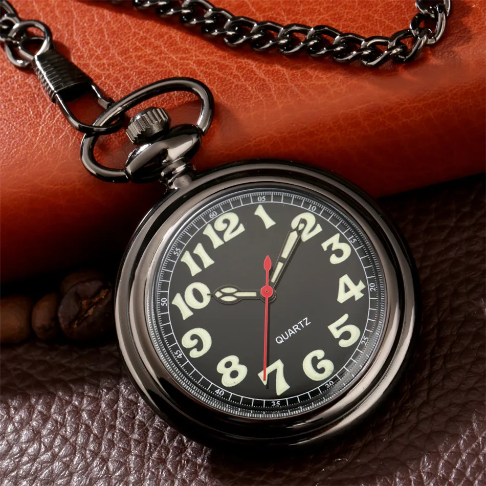 Luminoso Números Arábigos Vintage Reloj De Bolsillo De Cuarzo Llavero De Bolsillo De La Cadena De Frío Colgante De La Joyería Reloj De Regalos Hombres, Mujeres Y Niños 5