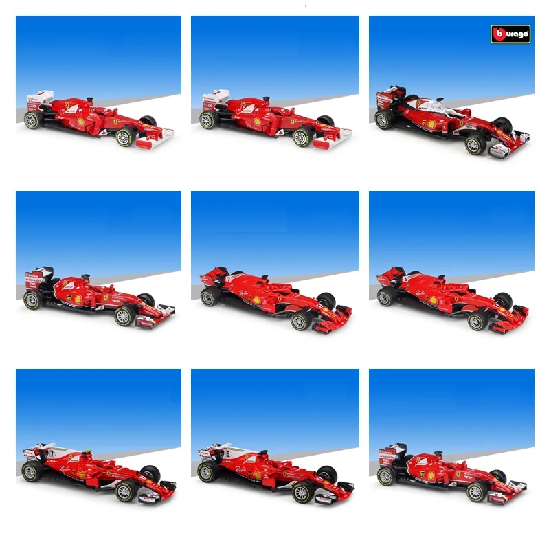1:43 Bburago de Carreras de F1 de Ferrari 2018 SF71H 2017 SF70 2016 SF16 S14T F21012 Diecast Modelo de Coche 5