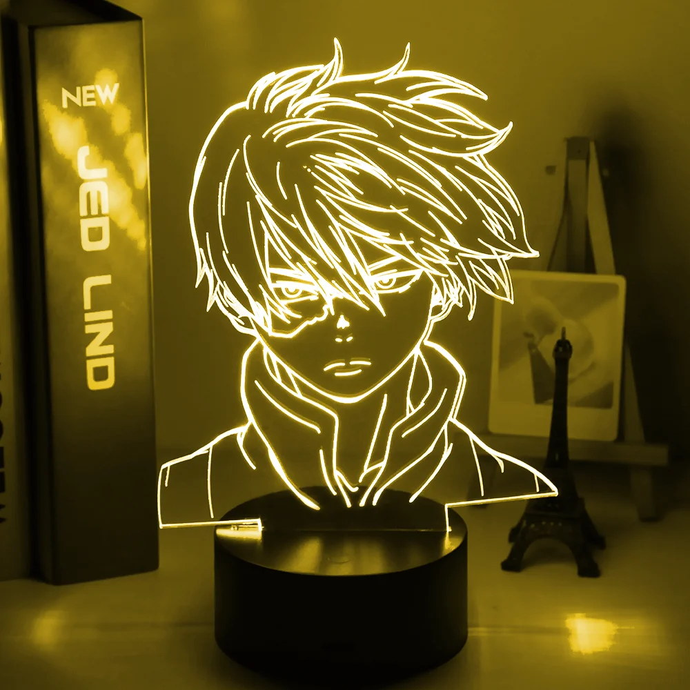 Anime a Mi Héroe de la Academia Shoto inspector todoroki Diseño de la Cara de Luz de Noche Led de la Lámpara para Niños Niño Niños Dormitorio Decoración de Acrílico Lámpara de Mesa de Regalo 5