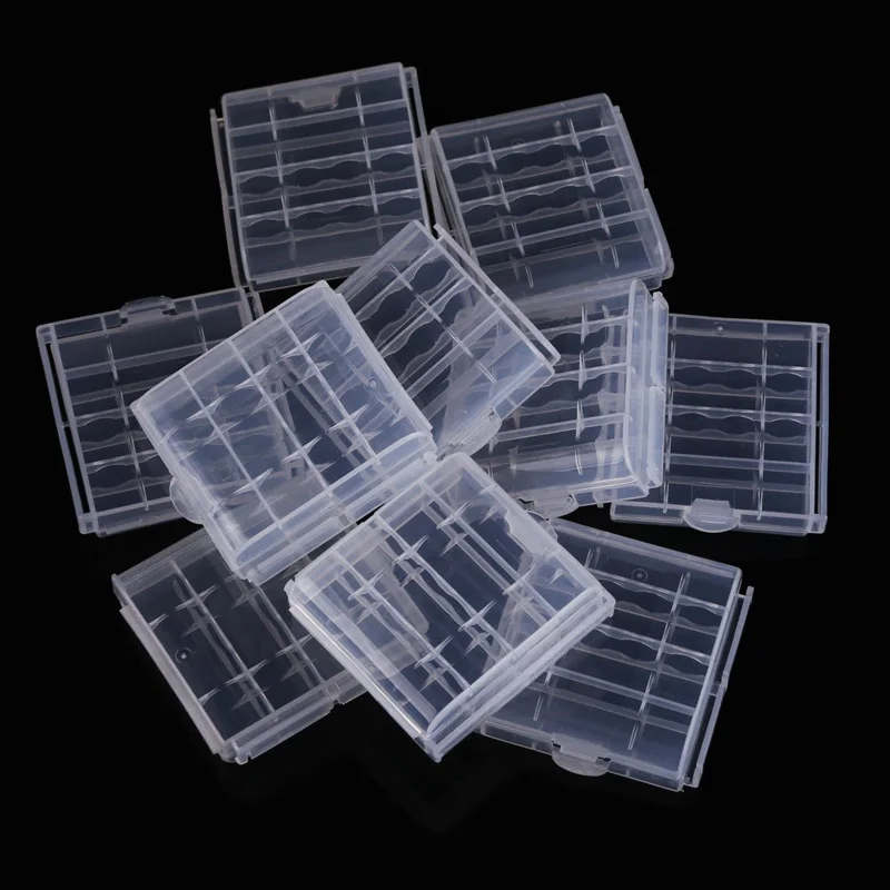10 piezas de Plástico Caso de que el Titular de Almacenamiento de la Cubierta de la Caja Para baterías Recargables AA Y AAA VH99 5