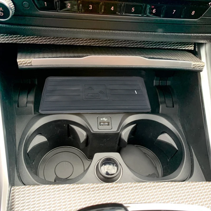 10W coche QI de carga inalámbrica cargador de teléfono para BMW Serie 3 G20 G28 325i 330i 2019 2020 de carga de la placa de accesorios para el iPhone 5