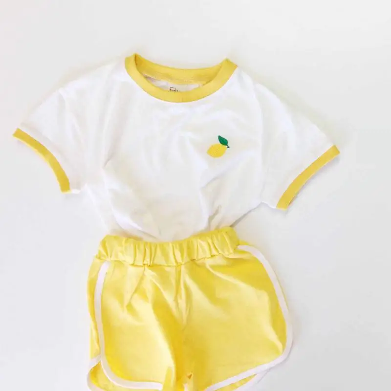 2020 Recién nacido Bebé Niños Ropa de Bebé Lindo Conjunto de la Fruta Impresión del Patrón de Niño Niña Tops camisetas+pantalones cortos Pantalones 2pcs Trajes de Verano Conjunto 5