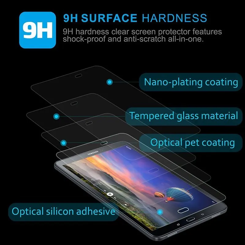 De Vidrio templado para Samsung Galaxy Tab Un A6 7.0 Protector de Pantalla para Galaxy Tab de 10.1 SM-T580 T585 SM-P580 P585 T280 SMT285 5