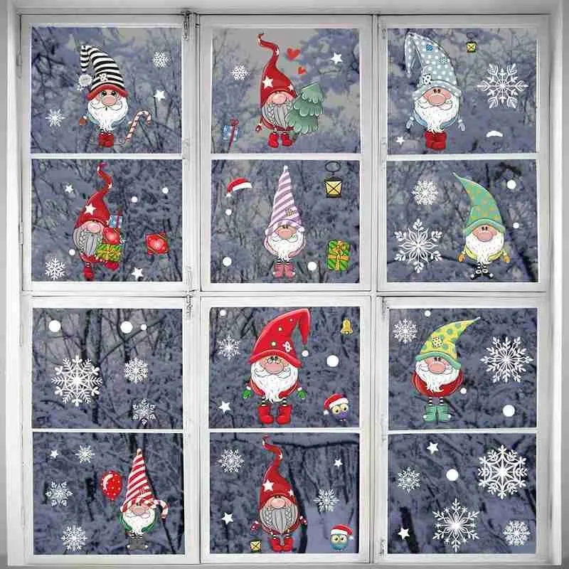 La navidad Pegatinas Escaparate Santa Copo de nieve de Año Nuevo Pegatinas En Windows Feliz Navidad Decoración de Navidad de Navidad Pegatinas de Escaparate 5