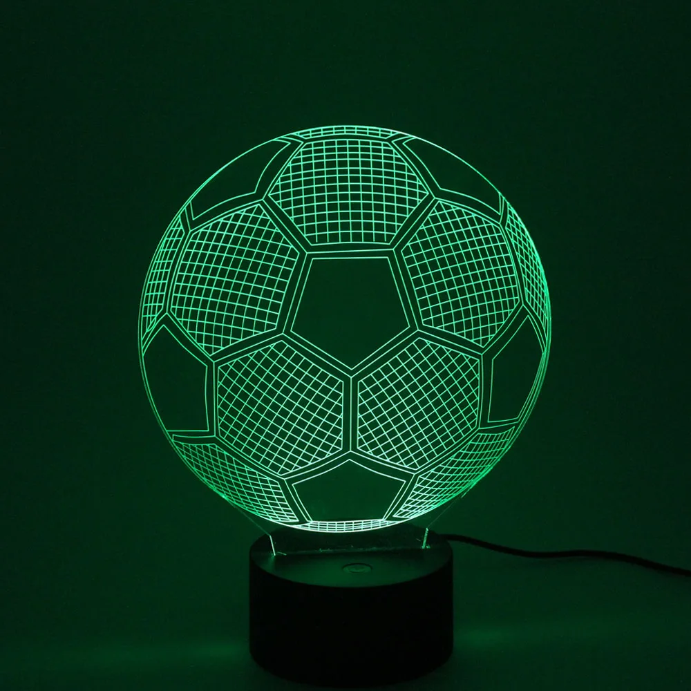 Multi-color LED luz de noche Automática de cambio de color 3D estéreo proyección USB de fútbol de la lámpara 5