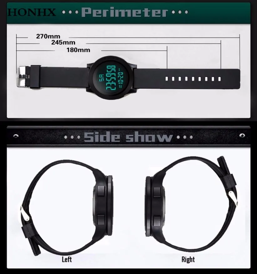 HONHX 2018 Marca de Lujo de los Hombres Reloj Analógico Digital de Militares del Ejército de los Relojes del Deporte del LED Impermeable Reloj de Pulsera de erkek kol saati 30 5
