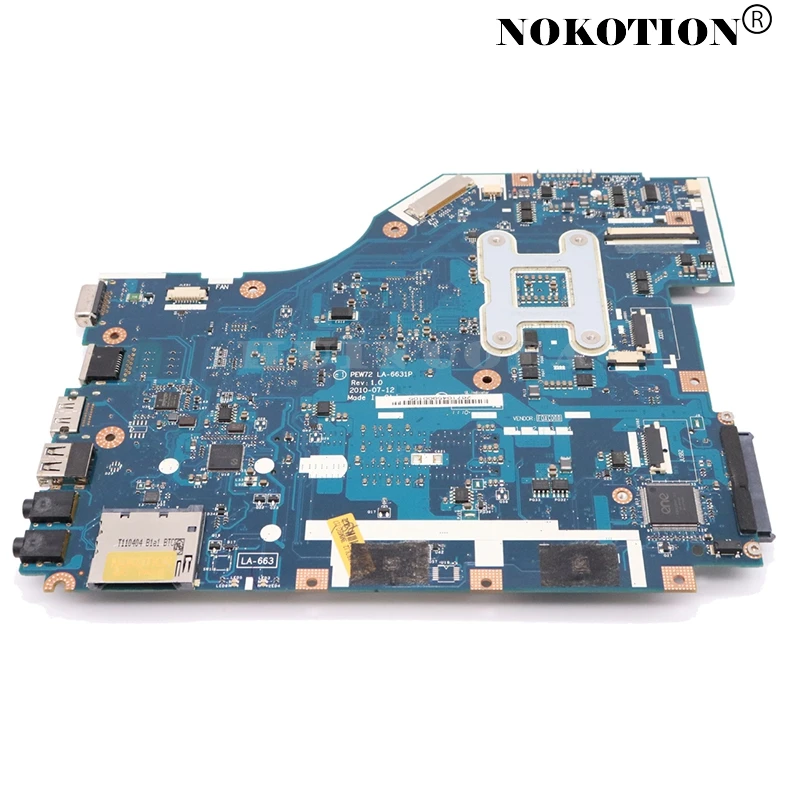 NOKOTION MB.TZZ02.001 MBTZZ02001 Para Acer aspire 5736 5736z de la placa base del ordenador Portátil PEW72 LA-6631P GM45 DDR3 libre de la cpu 5