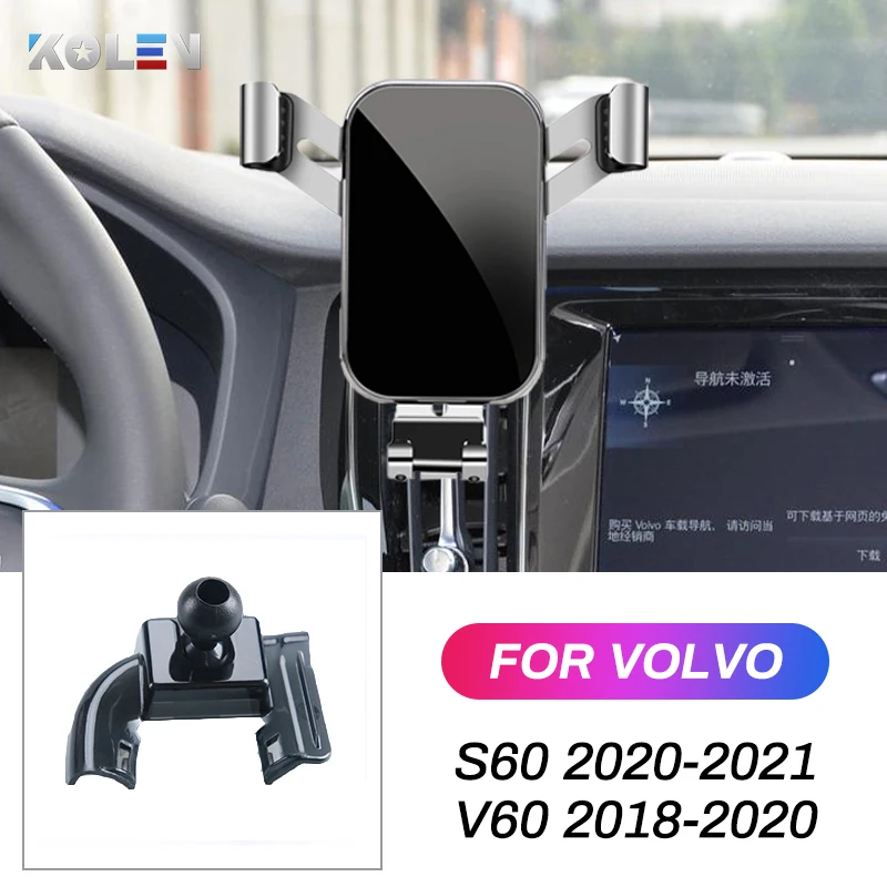 Coche Teléfono Móvil Titular Para Volvo S60 V60 2018 2019 2020 Gravedad GPS Soporte de teléfono Móvil Especial Soporte de Montaje Soporte de Navegación 5