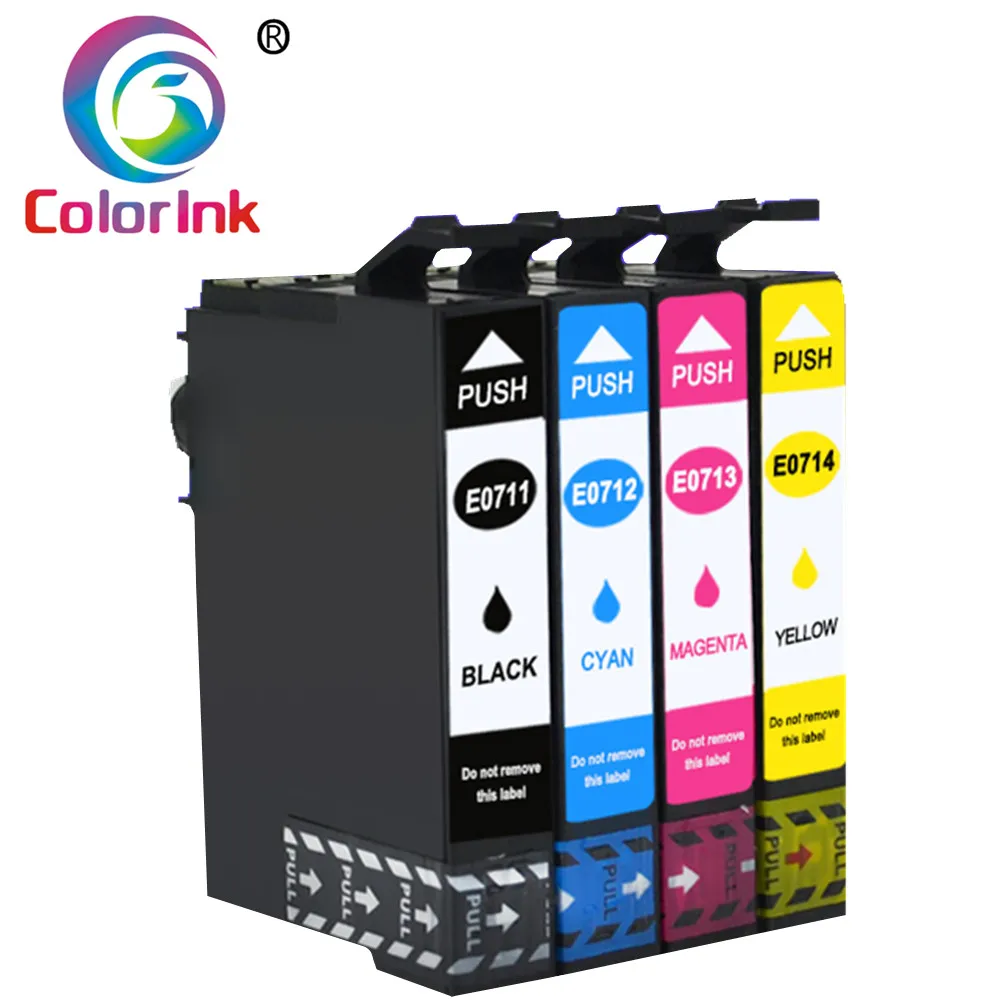 ColorInk 4PK para Epson T0715 0711 T0711 T0712 T0713 T0714 cartucho de Tinta Epson stylus DX8400 DX8450 DX9400 DX9400F (1BK*1C*1M*1Y) 5