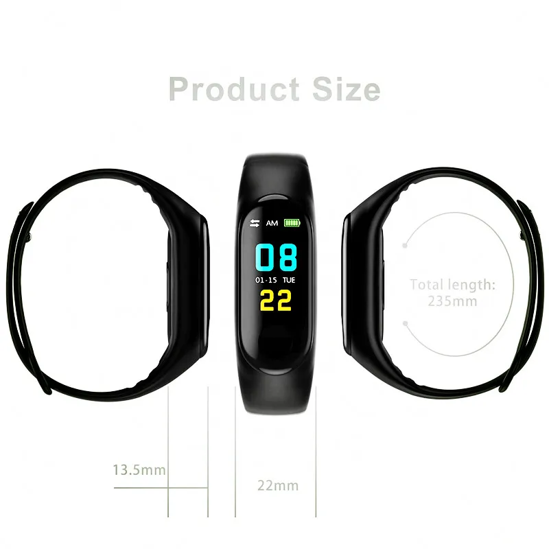 Reloj Digital de los Hombres o de las Mujeres Reloj Inteligente de la Frecuencia Cardíaca Sangre PressureSleep Monitor Podómetro conexión Bluetooth smart band pulsera 5