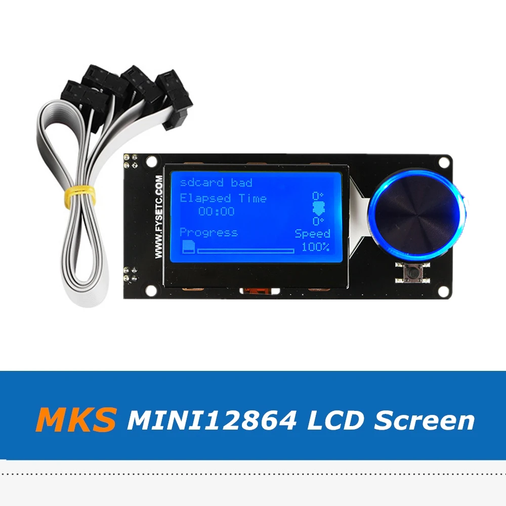 1pc MKS MINI12864 Pantalla LCD Mini 12864 Smart Panel de la Junta Con la Tarjeta del SD de la Ranura de Soportes de Marlin Para Piezas de la Impresora 3D 5