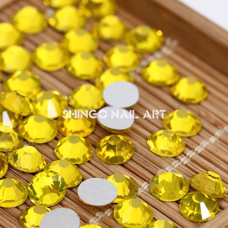 1440pcs el citrino color de la No Revisión de las planas diamantes de Imitación para las Uñas 3D Decoración de Uñas de Arte de Brillo de Cristal 5