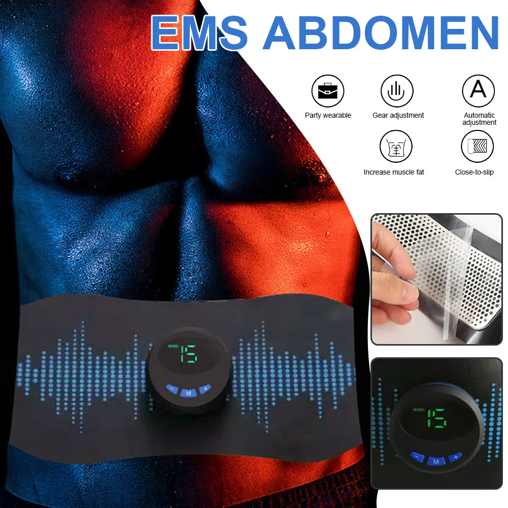 Smart EMS Músculo Abdominal Gimnasio Cinturón Parche USB de la Estimulación Eléctrica Con Control Remoto de la Casa de Ejercicios de Entrenamiento Dispositivo 5