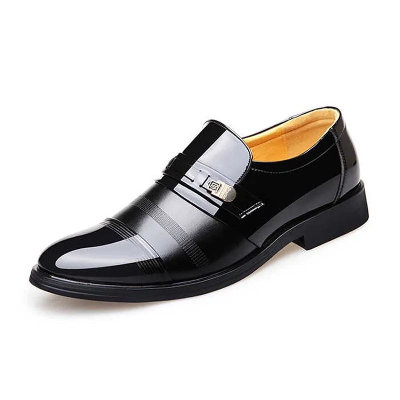 Nuevo Cuero Genuino de los Hombres Vestido de Novia Zapatos de Punta Plana de Negocios Zapatos Británicos cordones de Cuero de los Hombres Zapatos Formales 5