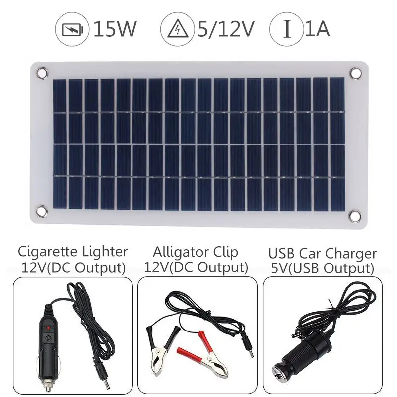 50W Panel Solar de Doble Salida USB de Polisilicio de Silicio Solar Panel de 10/20/30/40/50A Controlador Solar para el Coche Yate de Cargador de Batería 5