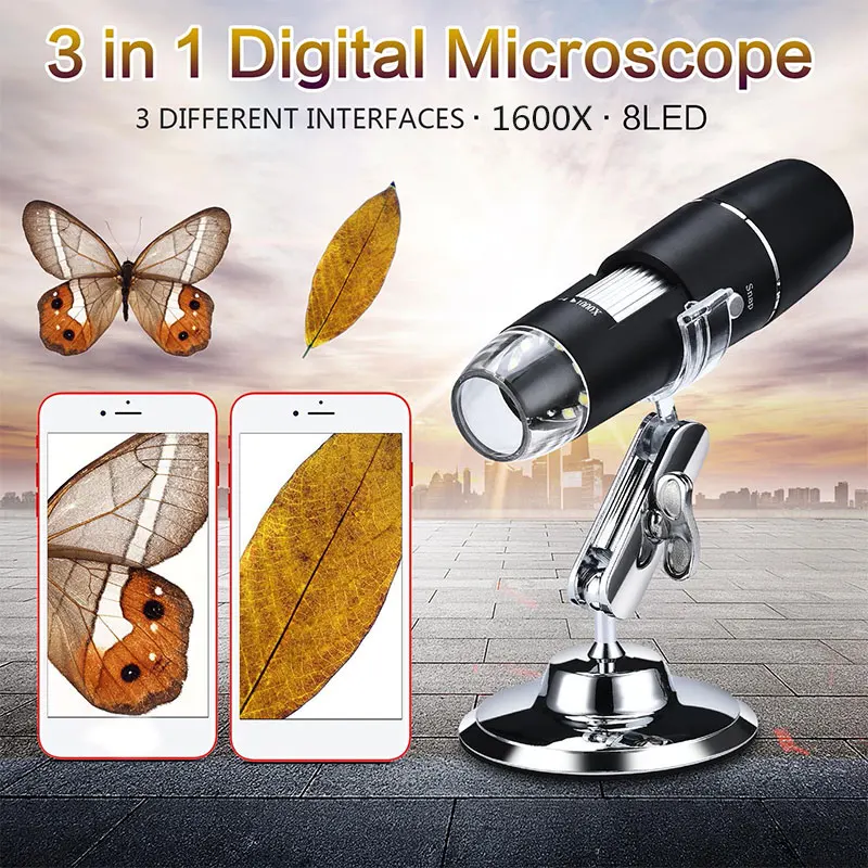 0.3 mp 1600X Microscopio Digital de Mano Endoscopio Práctica Fotos Oído Herramienta de Limpieza ABS Endoscopio Portátil 5
