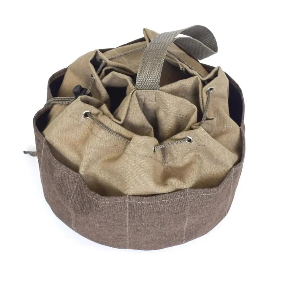 Lienzo herramienta de jardín organizador de bolsa con 10 bolsillos de la bolsa de piezas pequeñas durable de la bolsa de trabajo pesado herramienta de trabajo, bolsas de 5