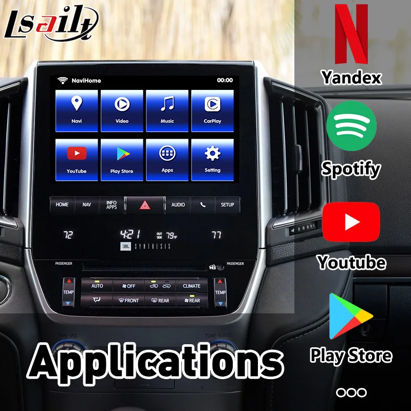 Android 9.0 Multimedia Interface de Video de la Caja de Navegación para Land Cruiser LC200 VXR GXR 2013-2020 soporte de Android auto 4+64G 5