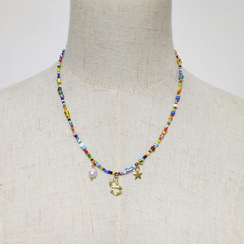 Moda de colores con cuentas de collar de color nuevo estilo étnico cuello de accesorios de la perla natural de decoración hechos a mano gargantilla de colliers femme 5