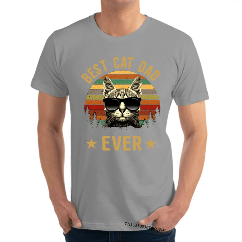 Mejor gato papá nunca lindo corazón de amor del gato Hombre Camisetas Impresión en 3D cómoda Tops Camisetas Algodón de la Familia Tops Camisetas, Además de Tamaño 5