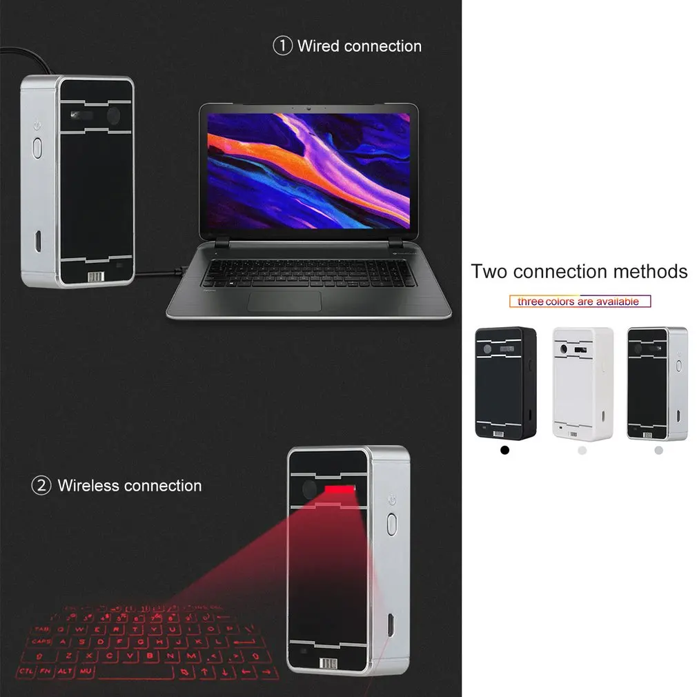 Láser Mini Teclado Inalámbrico Virtual de Proyección teclado Portátil para el Iphone Para el Teléfono Inteligente Android Tablet PC Notebook 5