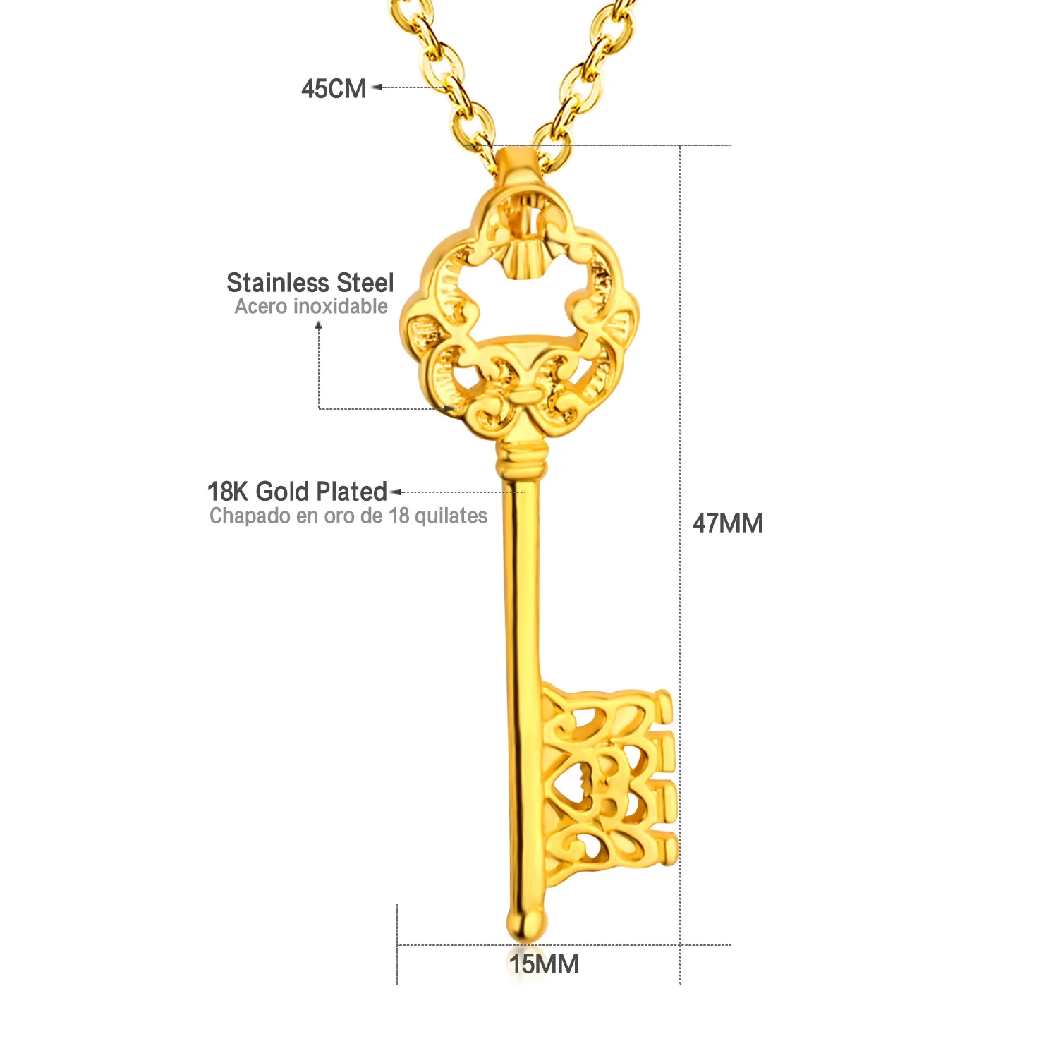LUXUKISSKIDS de Joyería de Oro Mucho Corona Clave Colgante de las Mujeres de los Hombres Collar de Acero Inoxidable 316L Cadena de Vínculo de Collares conjunto de Collares Colar 5