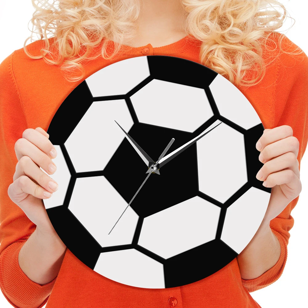 De Fútbol 3D Reloj de Pared Deporte Moderno Reloj de Fútbol de Acrílico de la Decoración de la Pared Decorativos de Pared Reloj de Regalo Para Jugar Amante del Fútbol 5