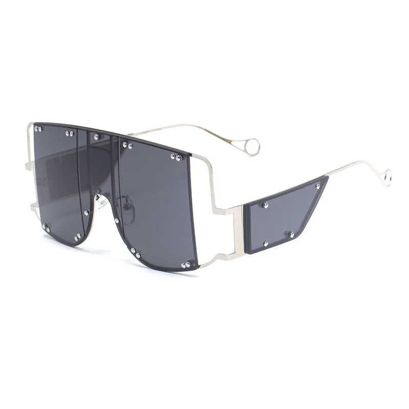 Gran plaza de gafas de sol de las mujeres 2019 uv400 de alta calidad rihanna moda de gran tamaño steampunk gafas de sol muelle de oculos de sol feminino 5