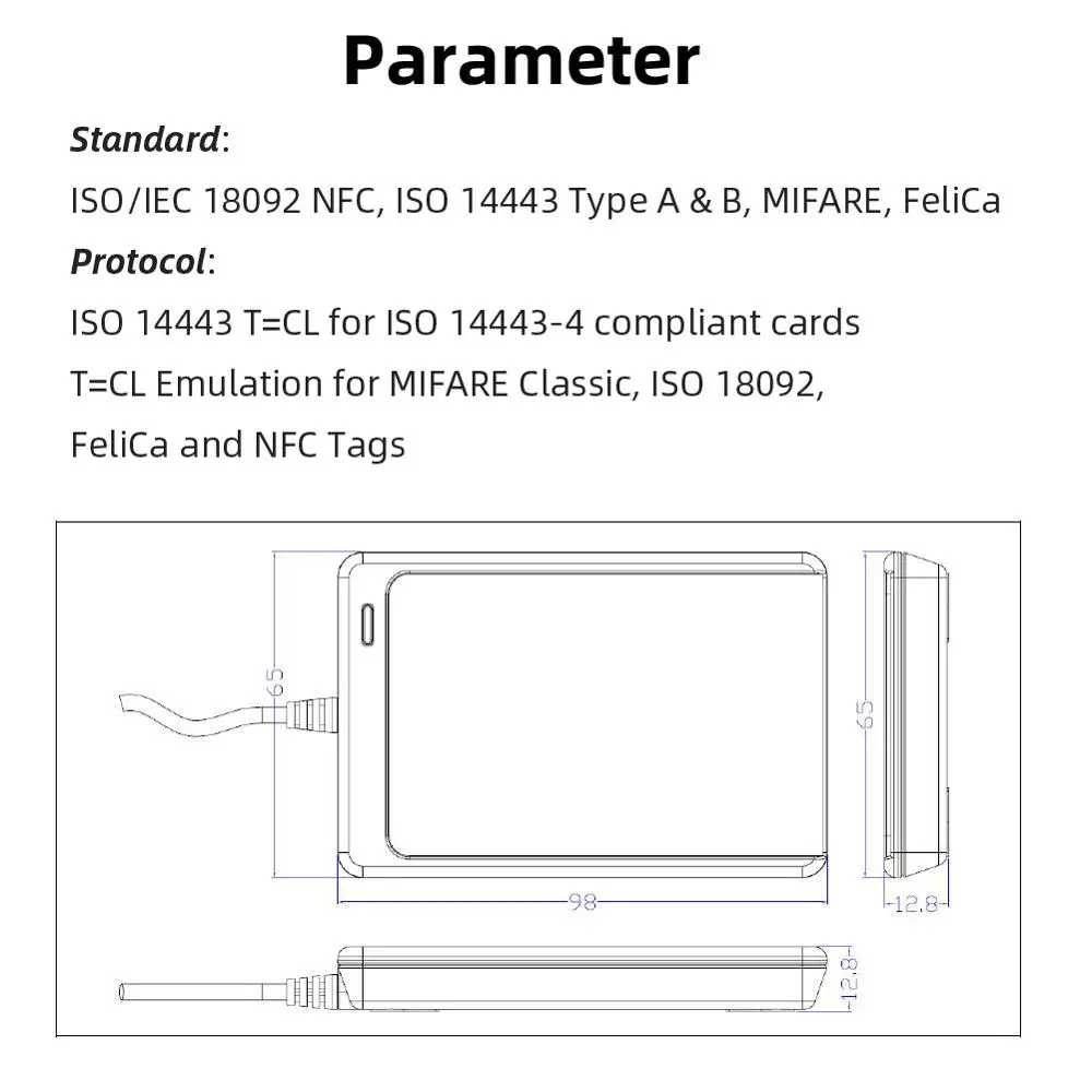 NFC ACR122U RFID smart card Reader Escritor Copiadora Duplicador de escritura clon de software USB S50 13.56 mhz ISO 14443+5 x UID Etiqueta 5