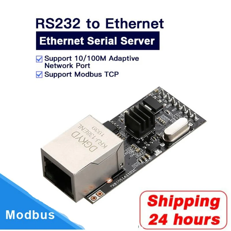 Serie a Ethernet Módulo RS232 Puerto COM Serie TTL Mudbus RTU Módulo Ethernet RJ45 TCP UDP de Serie del convertidor de Controles Industriales 5