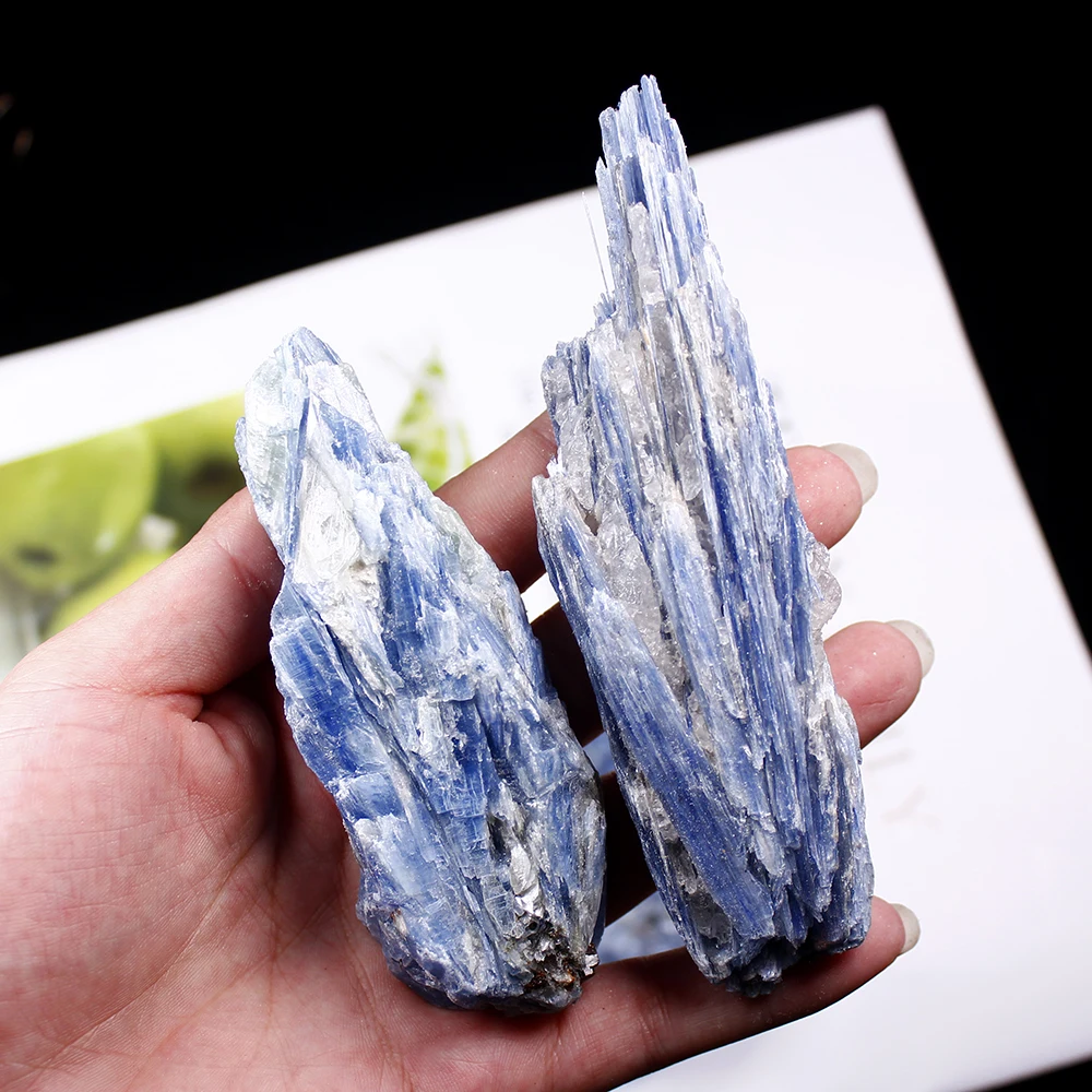 Runyangshi 1pc 50-250g Raras Cristal Azul Natural Cianita Áspera piedra de la Gema mineral Espécimen piedra de Curación 5