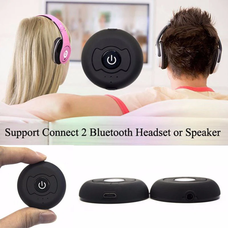 Bluetooth inalámbrico Transmisor De TV de Audio Jack de 3,5 mm Aptx Música AUX Bluetooth 4.0 Adaptador Para Dos Auriculares 5